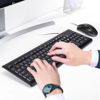 Clavier et souris filaires USB 104 touches, combo standard pour ordinateur de bureau, ensemble clavier et souris pour PC de bureau