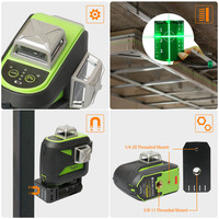 HUEPAR – niveau Laser rotatif à faisceau vert 3D à 12 lignes, niveau à terre rotatif 603CG BT