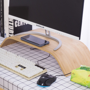 Taoye Bamboo Industry Monitor Stand Bamboo Desktop Storage Rack For Office <b>Desk</b> <b>Shelf</b> - Product Image 1