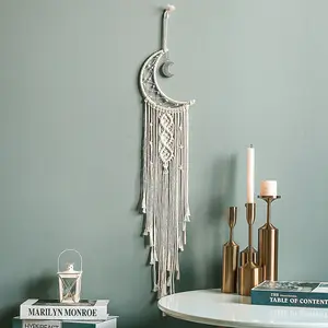 Coletor de sonhos feito à mão, coletor de vento feito à mão, tapeçaria de pendurar, planeta, lua, macrame, sonho, diy, kit grande