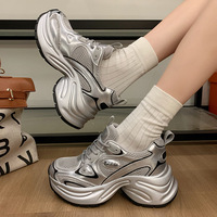 Baskets coréennes style influenceur pour femme, super populaires, collection Printemps/Automne 2026, à semelle épaisse et rehaussante, décontractées