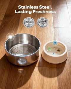 Fontaine à eau automatique pour chat en acier inoxydable 304, ultra-silencieuse, distributeur d'eau pour animaux de compagnie, fontaine à eau filtrée pour chien de 2,6 L - Product Image 5