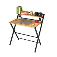 Bureau d'étude pliable en métal au design moderne avec étagère, idéal pour ordinateur portable, chambre d'enfant