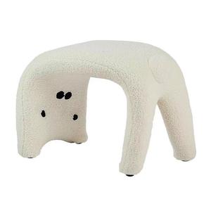 Tabouret en forme de chat en peluche pour enfants et adultes, siège rembourré doux, chaise de salon pour la maison avec housse en laine d'agneau - Product Image 5