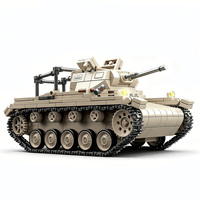 Tank Pengamatan Artileri Panzer II Ausf.C Jerman Perang Dunia II, Mainan Blok Bangunan Militer Plastik ABS untuk Anak-anak, DIY