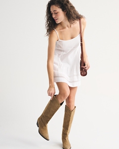 LEDUO Popular Summer Holiday 100% Cotton <b>Spaghetti</b> <b>Strap</b> with Pocket Midi Casual Dress for Women - Product Image 3