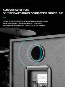 Haut-parleurs d'ordinateur de bureau multimédia actifs 2.1 en bois avec carte audio Bluetooth et subwoofer intégré - Product Image 6