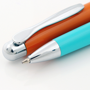 Stylos à bille exécutifs en métal orange en gros promotionnels avec logo personnalisé - Product Image 4
