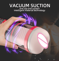 Godet Masturbateur Masculin Automatique à Vibration Télescopique et Rotation de Piston, Effet de Succion, Vagin Artificiel Réaliste, Jouet Sexuel pour Hommes