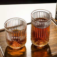 2025 vente en gros nouveau verre à café Latte glacé américain Transparent en forme de U Vertical jus de fruits boire whisky tasses en verre