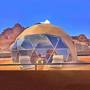 6M 직경 이글루 측지돔 강철 구조 야외용 캠핑 텐트 호텔 럭셔리 돔