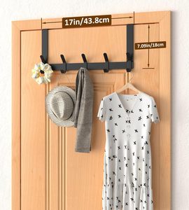 Heavy Duty Carbon Steel Over Door Hanger Space Saving Multipurpose Coat Rack for Home Office - Product Image 3