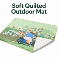 Tapis de pique-nique portable en film d'aluminium EVA, imperméable, anti-humidité, épaissi, antidérapant, avec poignée, style Instagram, pour camping et parc