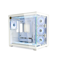Boîtier PC Manmu ATX pour jeux, boîtiers blancs MATX, tour moyenne pour joueurs, boîtier de bureau micro, châssis de boîtier d'ordinateur en verre trempé