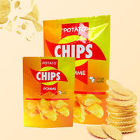 Sacs d'emballage alimentaire laminés imprimés sur mesure pour chips, scellés à chaud et à dos laminé, pour aliments soufflés