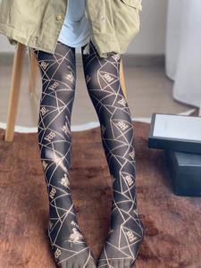 ब्रांड लोगो पत्र प्रिंट टाइट्स पैंटीहोज 2022 फैशन ट्रेंड ब्लैक सिल्क पेंटीहोज फास्ट शिपिंग डिजाइनर टाइट्स पेंटीहोज - Product Image 6