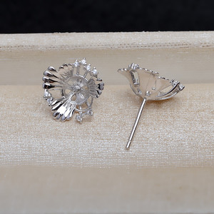 Pendientes de Plata S925 Wenchi con Soporte Inferior y Perlas de 8-9 mm, Accesorios de Joyería DIY para Mujer, Nuevo 15869 - Product Image 4