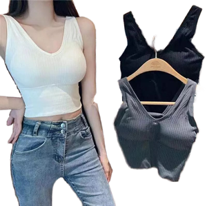 Camisoles rembourrées sans manches décontractées <span class=keywords><strong>Debardeur</strong></span> <span class=keywords><strong>Femme</strong></span> débardeurs respirants pour femmes haut tricoté camisoles pour femmes débardeurs pour femmes - Product Image 1