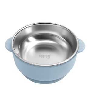 Bols d'alimentation sécurisés pour bébés et tout-petits, en acier inoxydable 304, coque extérieure en silicone, sans BPA, sans phtalates, anti-brûlure, multifonction - Product Image 5