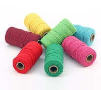 Usine en gros durable haute ténacité 100% coton macramé cordon 2mm enduit emballage corde pour vêtements chaussures maison sacs