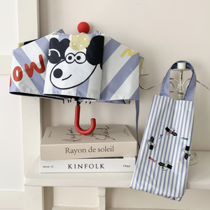 Gel nero protezione UV pieghevole ombrello trasparente parasole Character Design per la protezione solare all'aperto - Product Image 1