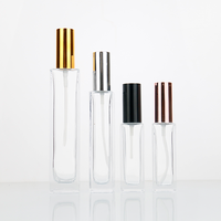 Flacons de parfum en verre carrés vides, noirs mats, 5 ml, 10 ml, avec pompe pulvérisatrice fine pour cosmétiques et brume hydratante