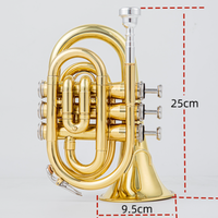 Pocket B-flat Trumpet Wind Instrument Musical Instrument for Beginners to Take Grade Examinations Gifts
