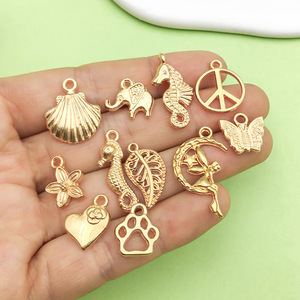 Mixed 51Kc Gold Pendant Charms DIY Jewelry Accessories Various Shapes For <b>Bracelet</b> Necklace Making - Product Image 2