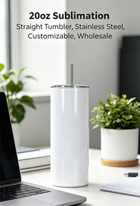 Gobelet droit <span class=keywords><strong>de</strong></span> 20 oz avec revêtement par sublimation, tasse <span class=keywords><strong>de</strong></span> voiture vierge en acier inoxydable pour personnalisation, tasse isotherme à <span class=keywords><strong>transfert</strong></span> thermique, vente en gros - Product Image 5