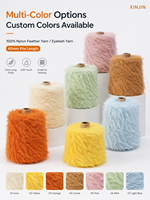 100% Nylon Fancy Feder-Imitat Nerz-Kunstfell-Garn 40mm Haarlänge Flauschig zum Stricken von Pullover Schal Winterkleidung