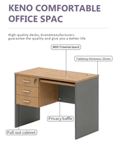 Bureau d'ordinateur moderne en bois avec 3 tiroirs verrouillables, plateau pour clavier, table d'étude compacte pour le bureau à domicile