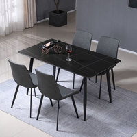 Table de salle à manger classique, ensemble et 6 chaises, meubles de maison modernes, 4 pièces