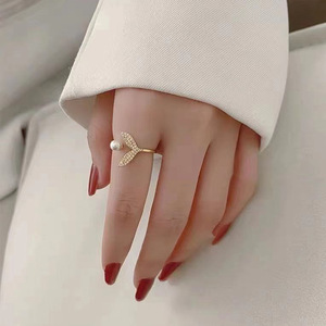 Support de bague en argent S925 version T avec perles de 7-10 mm, accessoires de perles DIY et décoration en argent pour bague 1885 - Product Image 2