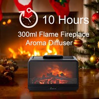 Diffuseur d'huiles essentielles à ultrasons pour la maison, diffuseur de cheminée de 300 ml, humidificateur, diffuseur d'aromathérapie à flamme, vente en gros
