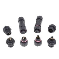 Panneau mâle avant en plastique IP68 M12 vers connecteur d'alimentation mâle pour fil de connexion