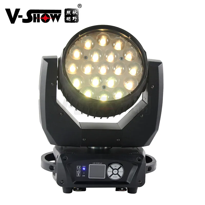 19x15W RGBW Auraムービングヘッドライト/LED照明/LEDムービングウォッシュヘッド、ズーム付き