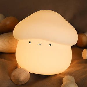 Lampe de nuit pour enfants, en silicone en forme de champignon, lumière de nuit à intensité variable, minuterie, charge USB, décoration de chambre, chambre d'enfant, dropshipping - Product Image 1
