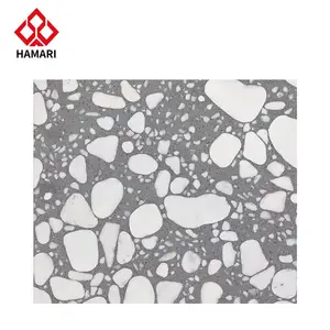 Wholesale Luxury Tile Interior Vitrified Glossed Terrazzo Tile Stone Cheap China Factory