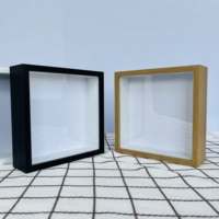 Marcos de Caja de Sombra Cuadrados de 8x8 27x27cm A4, Marcos de Caja de Sombra con Vidrio, Marco de Caja de Sombra con Luz