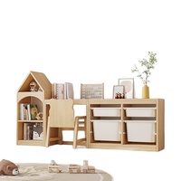 Ensemble d'armoires de rangement en bois massif de style nordique pour enfants, faites à la main, pour jouets de bébé et jeux de table