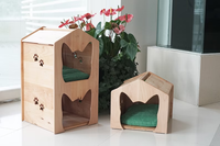 Maison pour chat en bois Maison pour animaux de compagnie Meubles pour animaux de compagnie Maison pour animaux de compagnie en bois