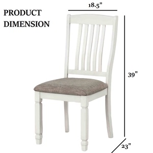 Chaise de salle à manger convertible 2 pièces style ferme, dossier à lattes, rembourrée en tissu, pour hôtel, appartement, salle à manger - Product Image 4