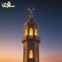 Décoration de mosquée sur mesure pour le Ramadan, croissant de lune classique Halal, spire architecturale islamique