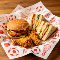 Papier laminé enduit de PE résistant à la graisse, papier anti-graisse uni conçu pour l'emballage des hamburgers et le service alimentaire lors d'événements sportifs