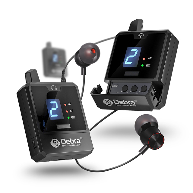 Portable Mini In-Ear Wireless Monitor System Smart Built-in Lithium Battery Lavalier Microphone for Kids Church Performance