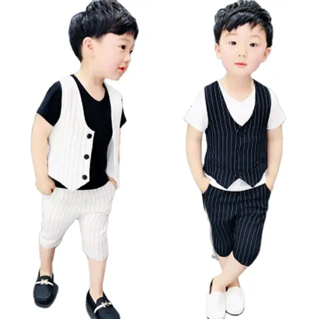 Top Grade Fancy Child Stylish 10 Years Old Children Clothes Boys Waistcoat Casual Kids 3 Pieces Boy's Suits