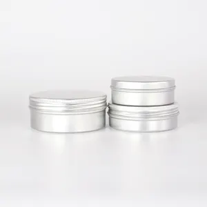 Cosmetic Metal Container Aluminum Tin Can Packaging Aluminum Round Tin Containers With Lid For Hand Cream