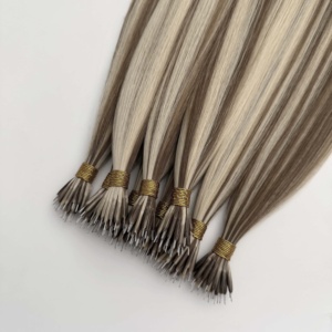 Raw Nano <b>Ring</b> Hair Wholesale 2025 Supplier Russian Nano <b>Ring</b> Hair Extensions 100 Virgin Human Hair Extension for Salon Blond - Product Image 6