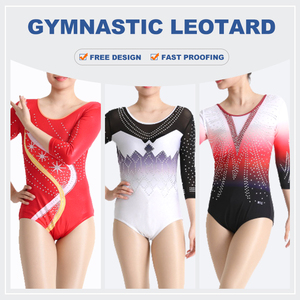 Trajes de competición de gimnasia de moda para niñas personalizados uniformes de gimnasia de entrenamiento - Product Image 4