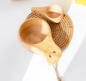 Private Brand Nordic Style Jungle Craft Wooden Teacups Handmade Kuksa Teacups For Travel